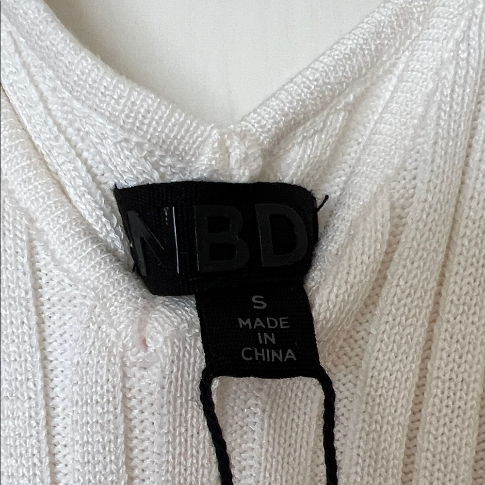 NBD Cream Ribbed Knit Dress - Picture 2 of 6